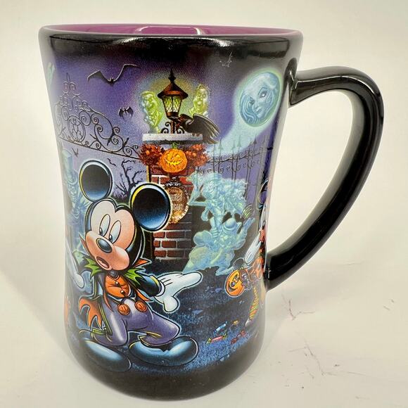 Disney Parks Halloween Haunted Mickey Goofy Friends Coffee Mug 16 oz - Picture 1 of 6
